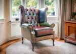 Patchwork Chesterfield Queen an Chair