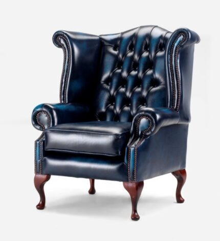 Queen Anne Chair in Blue Color