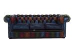 Patchwork Leather Chesterfield 3 Seater Sofa