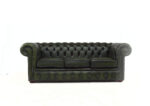 Green Leather chesterfield 3 Seater Sofa